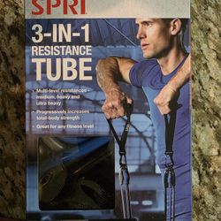 SPRI 3-in-1 Resistance Tube Kit, Includes 3 Levels of Resistance, Exercise Band Kit