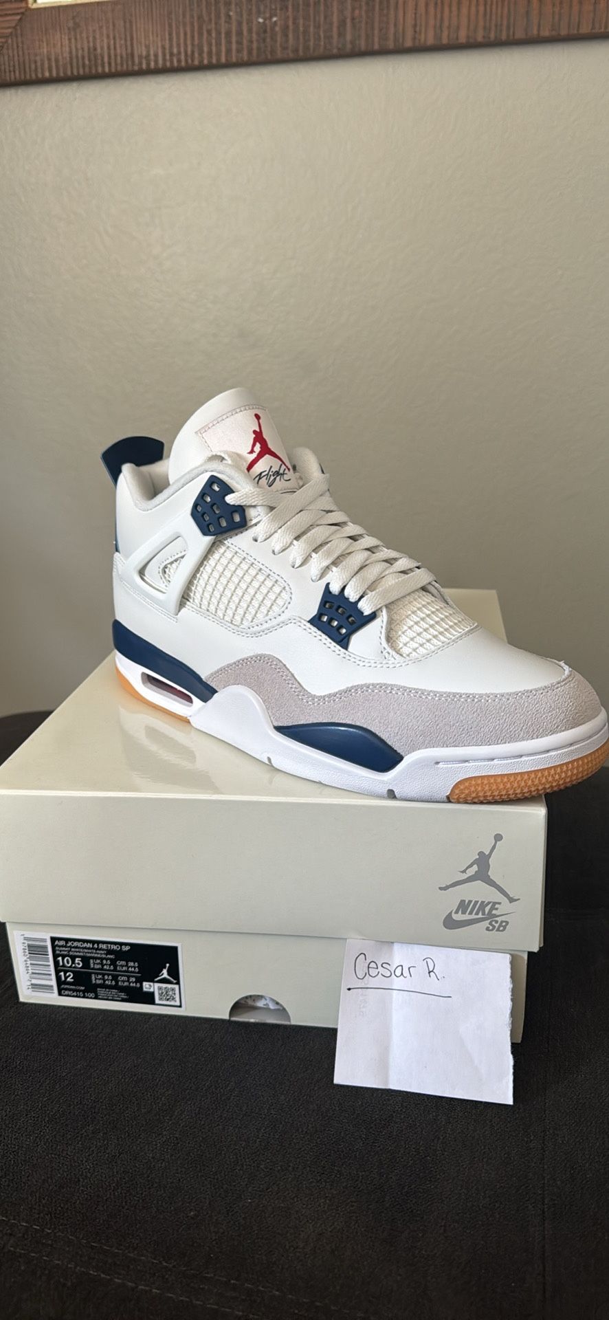Jordan 4 X Nike Sb “navy” Size10.5