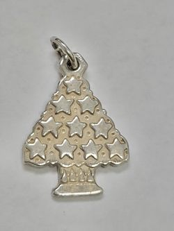 James Avery Retired Sterling Silver Christmas Tree With Stars Charm