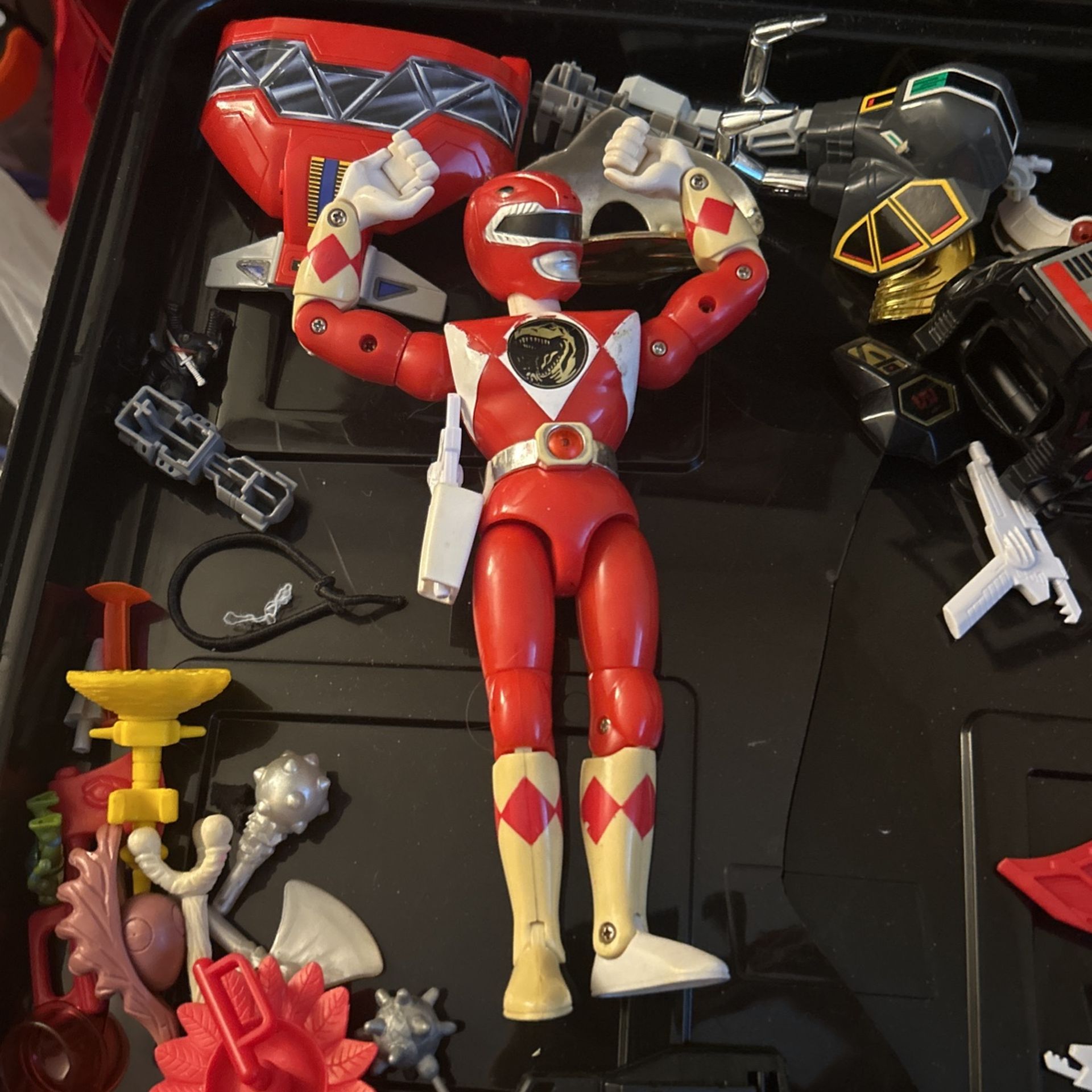 1993 Red Mighty Morphin Power Ranger Jason 8 Inch Action Figure +Blaster Vintage