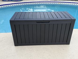New 75 Gallon Resin Deck Box - Large Outdoor Storage, Waterproof & Lockable