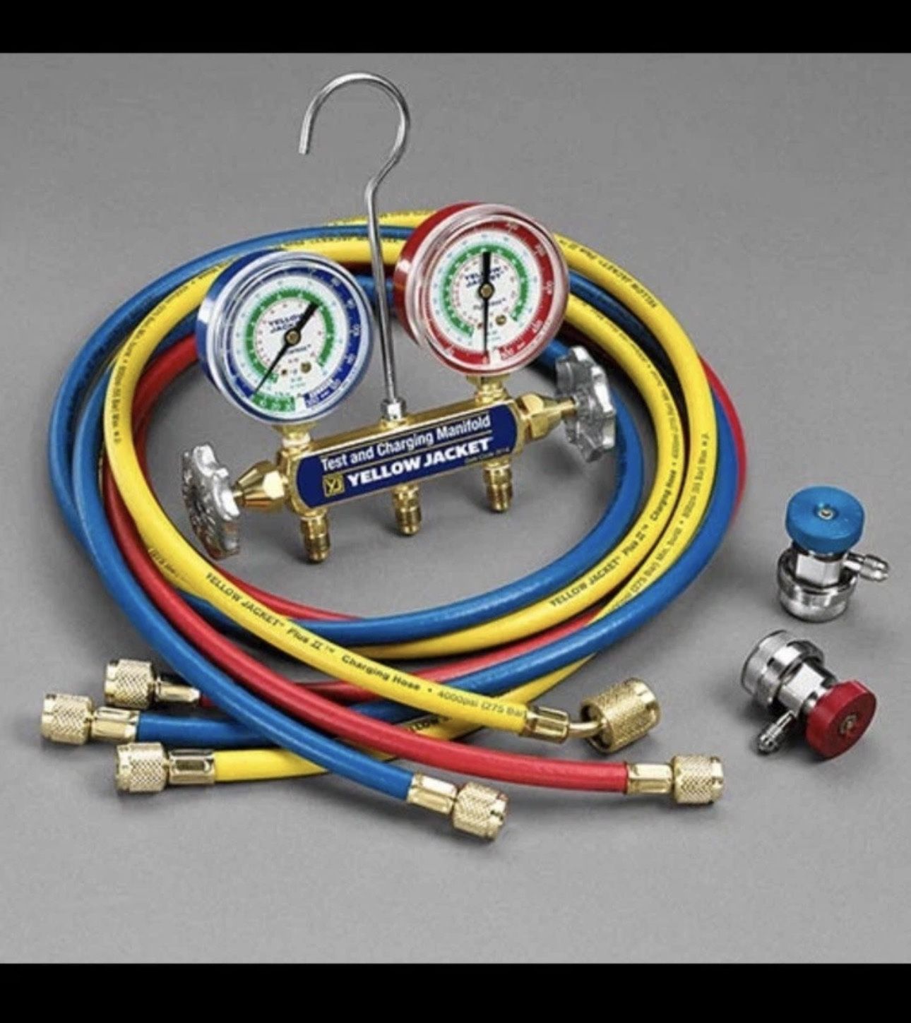 Yellow Jacket 41339 2-Valve Series 41 Test/Charging Manifold, Gauges