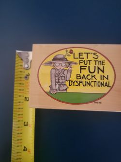 Wood Rubber Stamp DYSFUNCTIONAL 