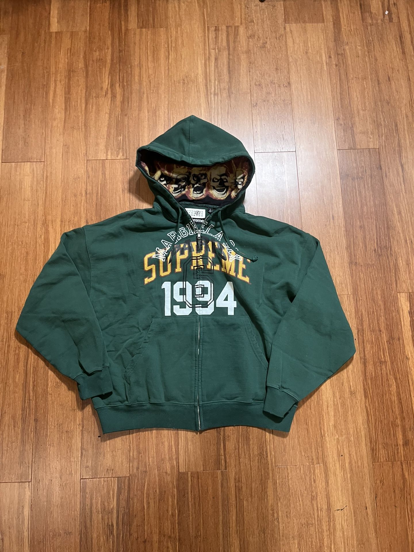 Supreme Maison Margiela Zip Up Green Hoodie