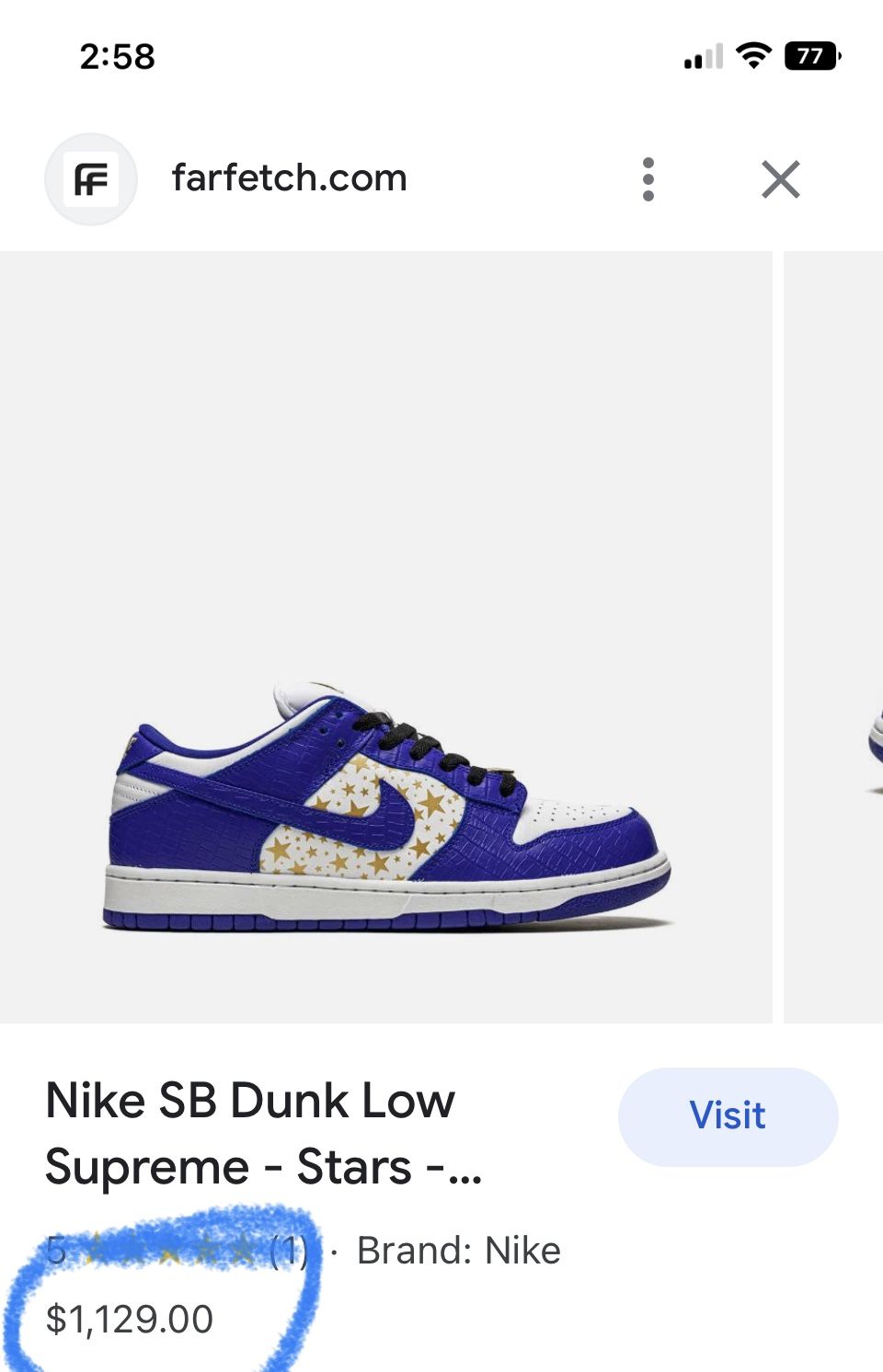 Nike x Supreme SB Dunk Low Stars/Hyper Blue Sneakers - Farfetch