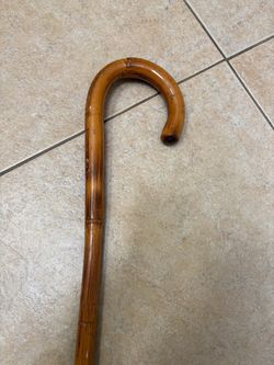 Bamboo Crook Handle Walking Cane