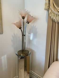 Mid Century Modern Glass Tulip Table Lamp