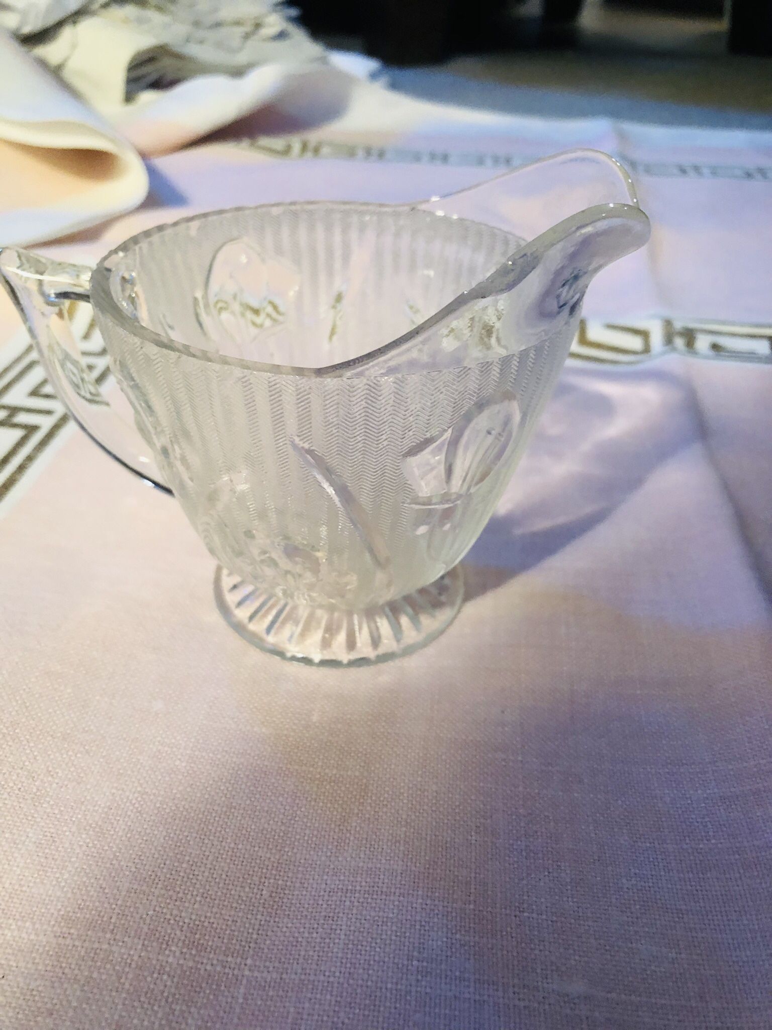 Vintage Jeanette Herringbone IRIS glassware