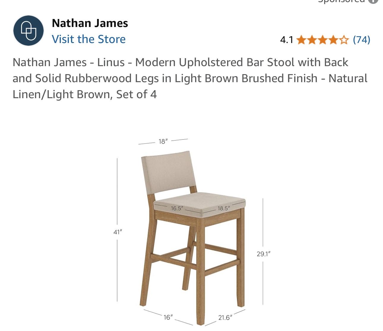Nathan James Linus Counter Stools