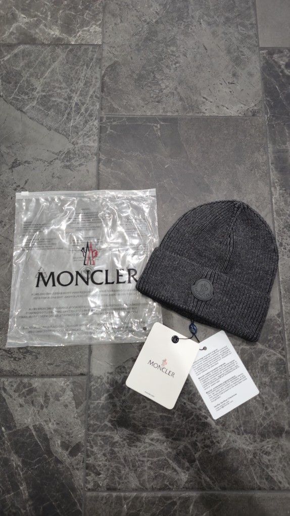 Grey Logo Grey Moncler Beanie Unisex