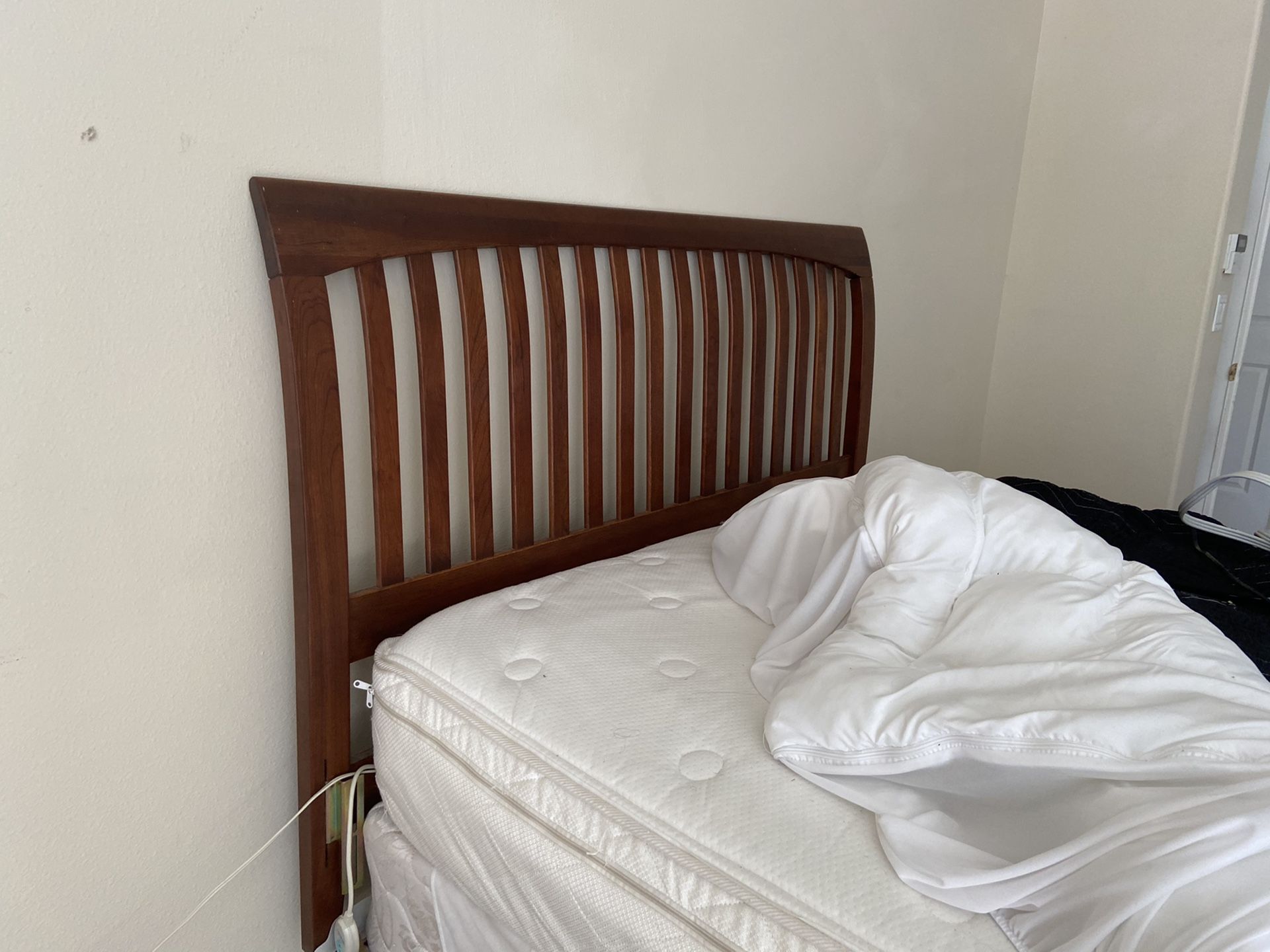 Queen Headboard and frame with sleep number bed. for Sale in Portland