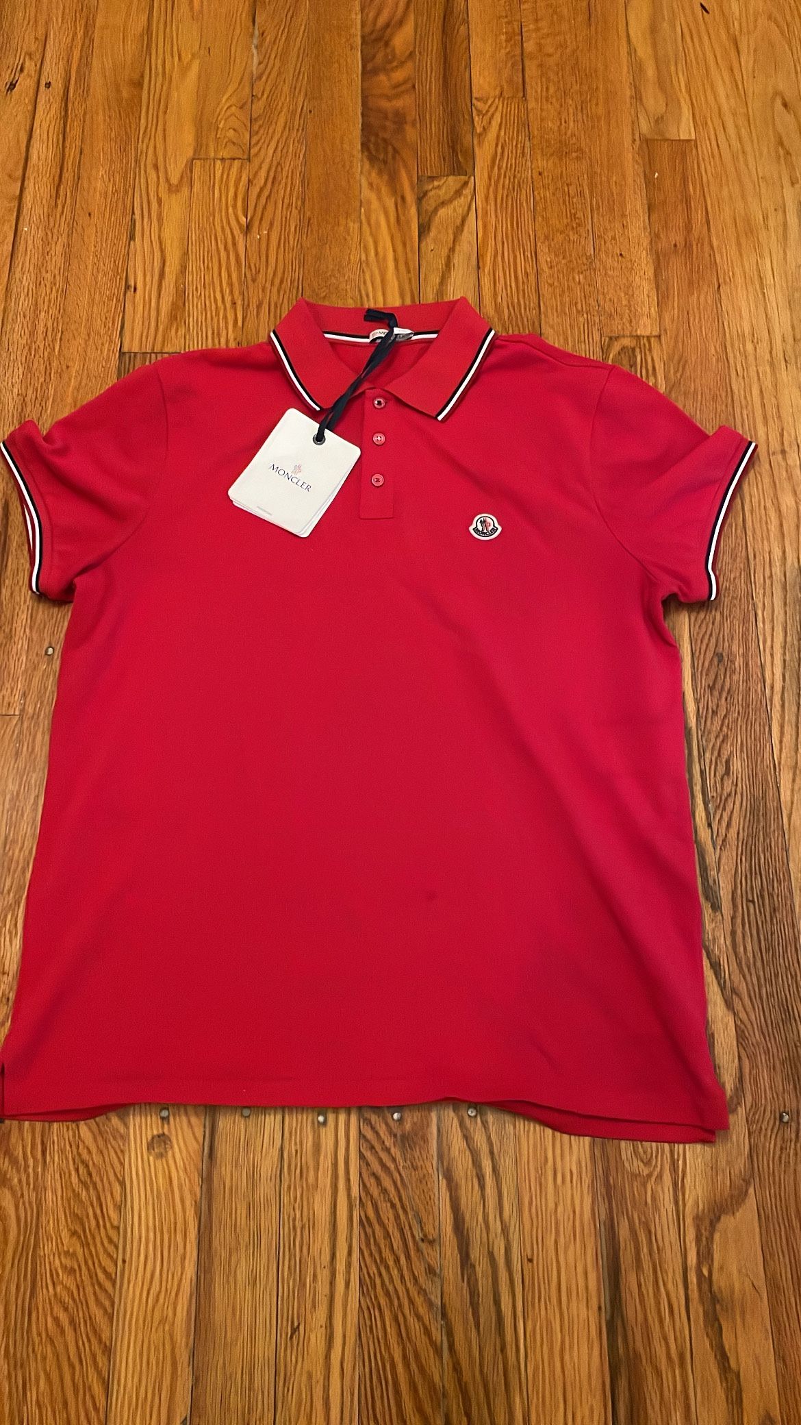 Red Moncler Polo Shirt