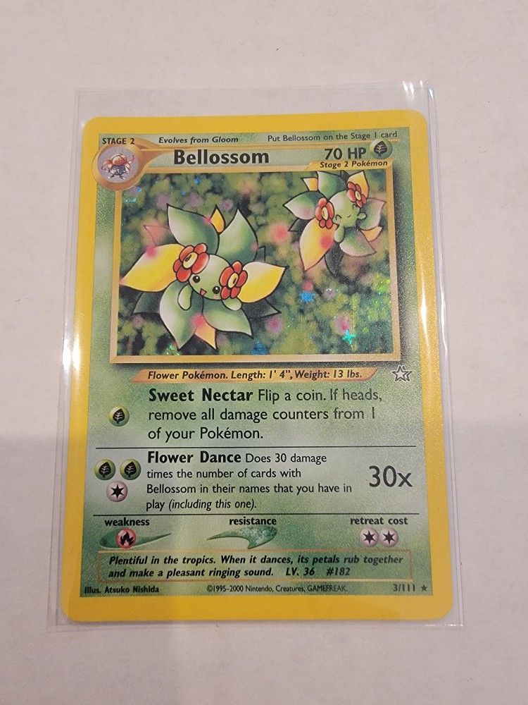 NM! Pokémon TCG Bellossom Swirl! Neo Genesis 3/111 Unlimited Holo Rare MINT*