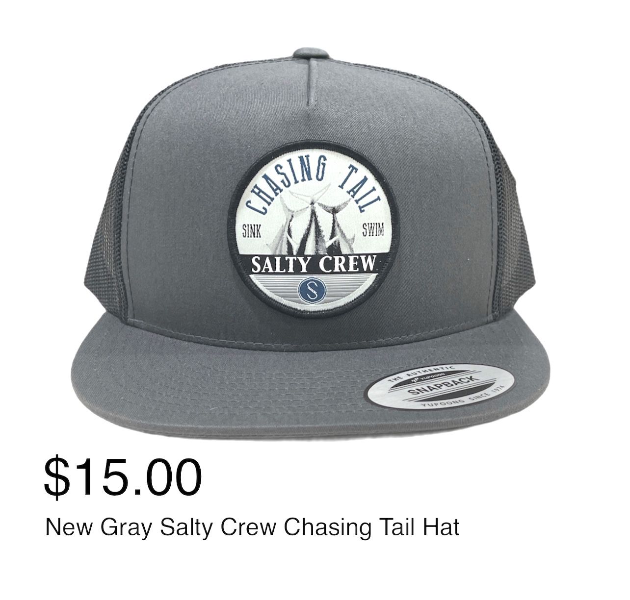New Men's Chasing Tail Snapback Mesh Salty Crew Hat 