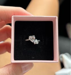 Pandora Double Heart Sparkly Ring