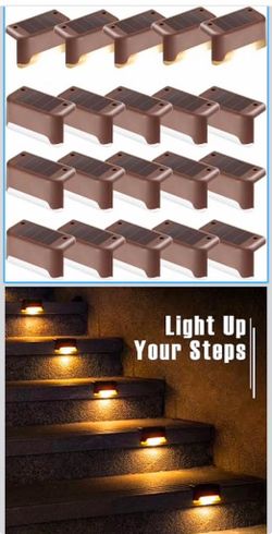 PATIOWIN Solar Deck Lights, Solar Step Lights Waterproof, Warm White, 20 Pack 74