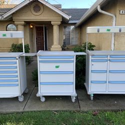 All Aluminum Rolling Medical / Medication / Tool / Storage Cabinets