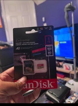 SanDisk 1TB Extreme microSDXC UHS-I Memory Card with Adapter - Up to 160MB/s, C10, U3, V30, 4K, A2, Micro SD - SDSQXA1-1T00-GN6MA