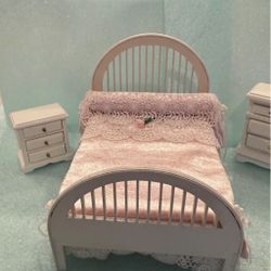 3 Pcs Dollhouse Bedroom Set