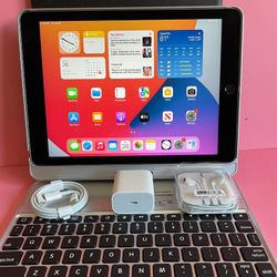 Apple IPad 6th Generation (9.7” Retina / Touch ID / IOS 17) 32GB with keyboard, pen & Accessories (128gb $199)