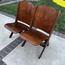 VTG 1920’s Theater Or Stadium Foldable Seats. 