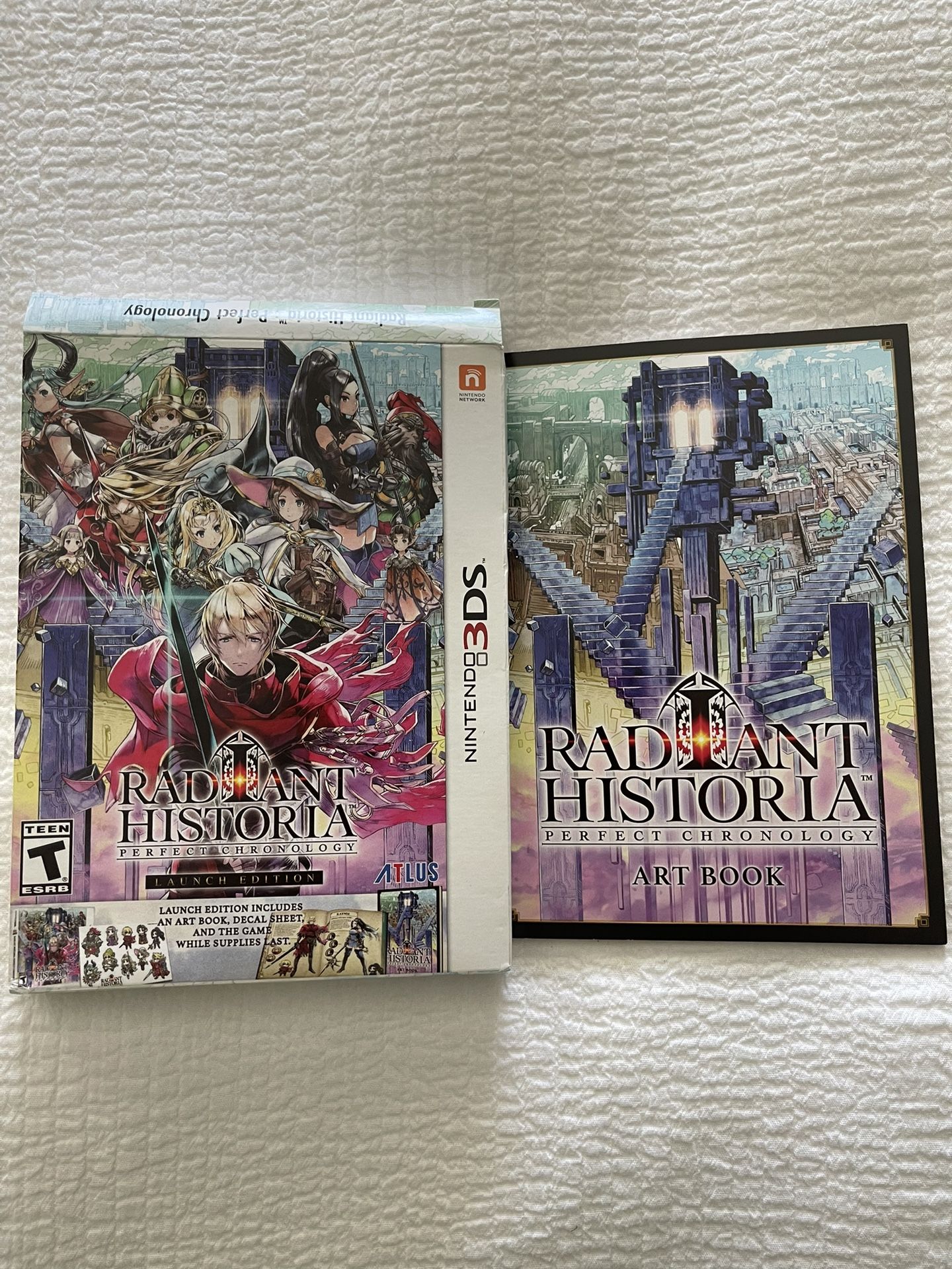 Radiant Historia Perfect Chronology Launch Edition Box, Art Book, and Stickers (No Game) Nintendo 3DS