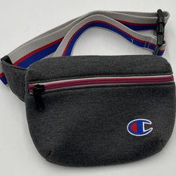 Champion Logo Shoulder or Waist Bag Gray Fanny Pack Crossbody Bag Adjustable 