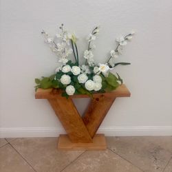 Handmade Wooden Side Table Display Side Console  Entryway