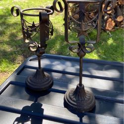 Vintage Pair of  Candlesticks Holders, 9" Tall, 7.5 - 2.5/8Wide