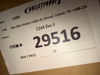 Evo X CZ4A Varis Side Skirt Version 2 with Air Shroud