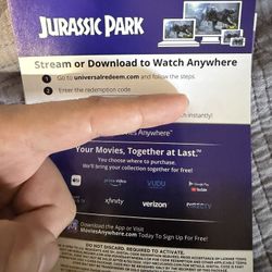Jurassic park 1 4k Movies Anywhere