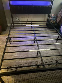 Queen size bed frame LED lights 100