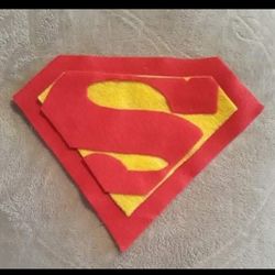 HOMEMADE Superman felt patch to pin on costume ONLY $2