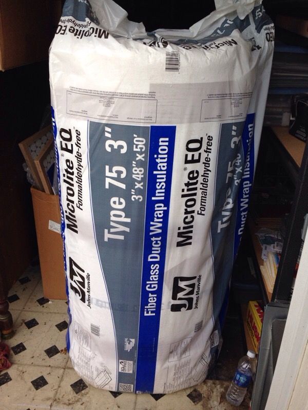 Microlite EQ fiberglass duct wrap insulation 3"