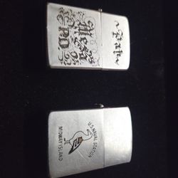 2 Vintage 1950s Zippo Lighters