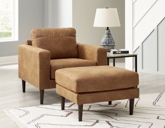 Telora Caramel Chair and Ottoman