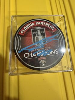 Sergei Bobrovsky Signed Florida Panthers Stanley Cup Champions Puck