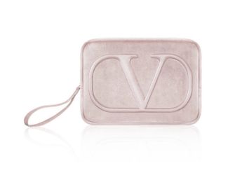 Valentino beauty small cosmetic bag pouch pink blush velvet
