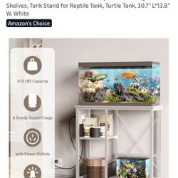 Brand: BEURUKU 20-29 Gallon Fish Tank Stand with Power Outlet & LED Light, Metal Aquar