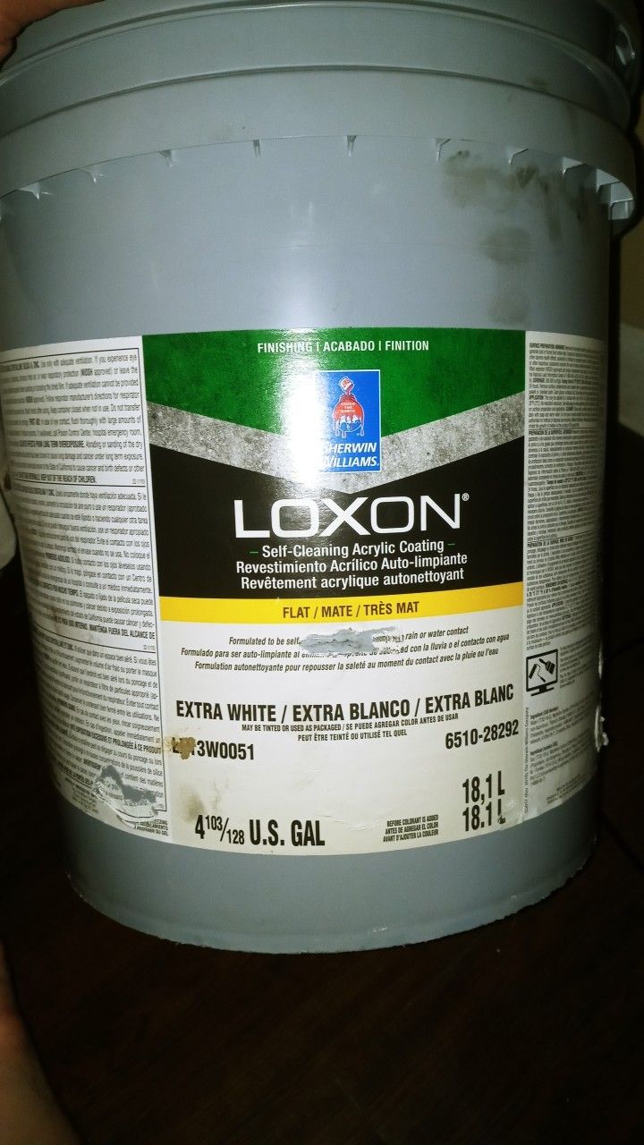 Sherwin Williams LOXON SELF CLEANING Acrylic White Paint, EXTERIOR.. RETAILS FOR $400 In Stores