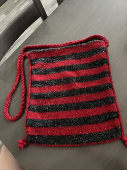Striped Red & Gray Bag 