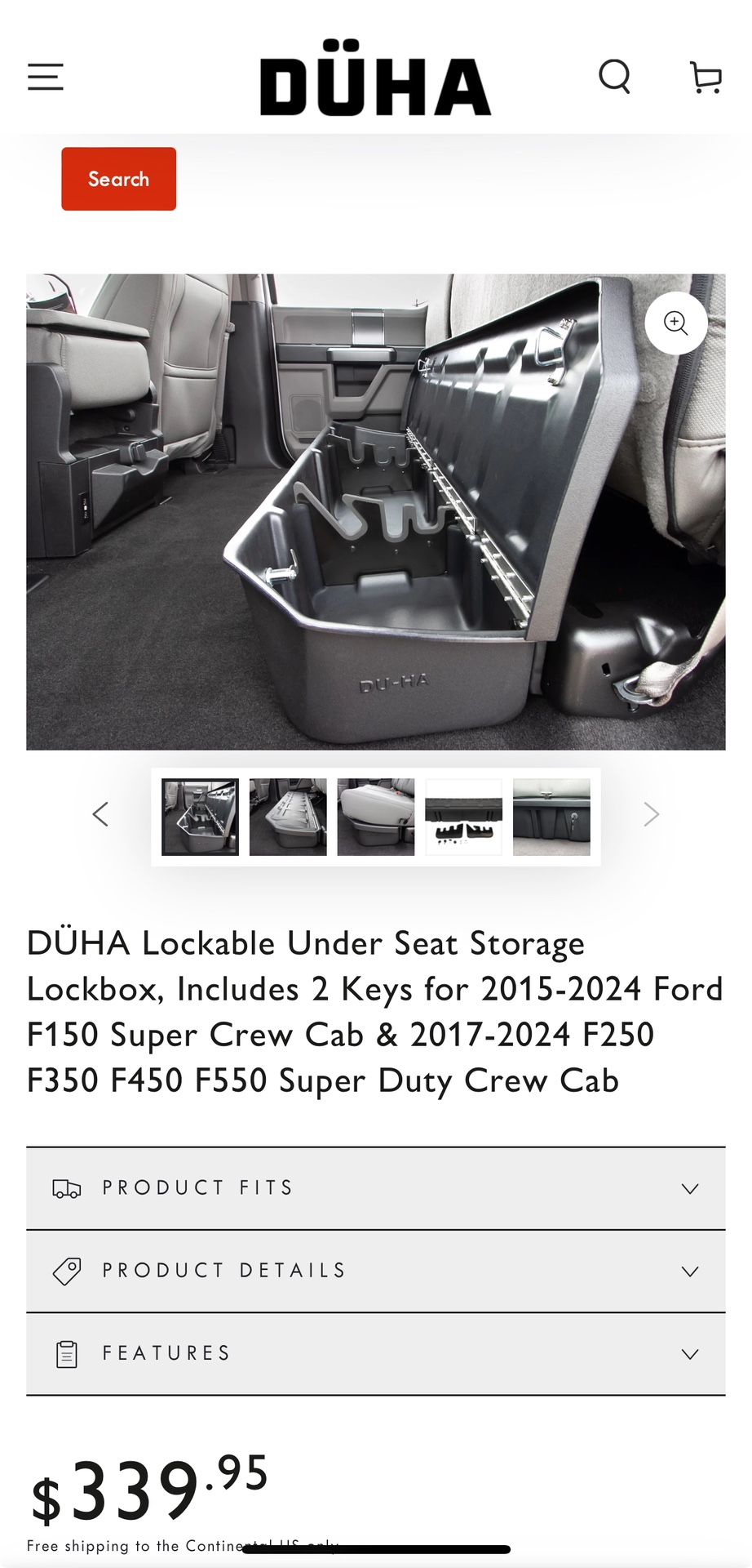 DÜHA Lockable Under Seat Storage Lockbox, 2015-2024 Ford F150 *BRAND NEW IN ORIGINAL BOX”
