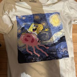 SpongeBob SquarePants Women's Graphic Tee with Short Sleeves, Size Small