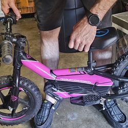 Stacyc 12" pink harley electric bike