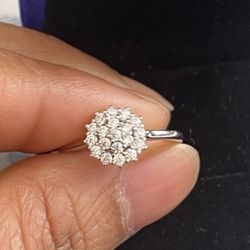 Solid Sterling Silver 925 Flower Ring Size 6