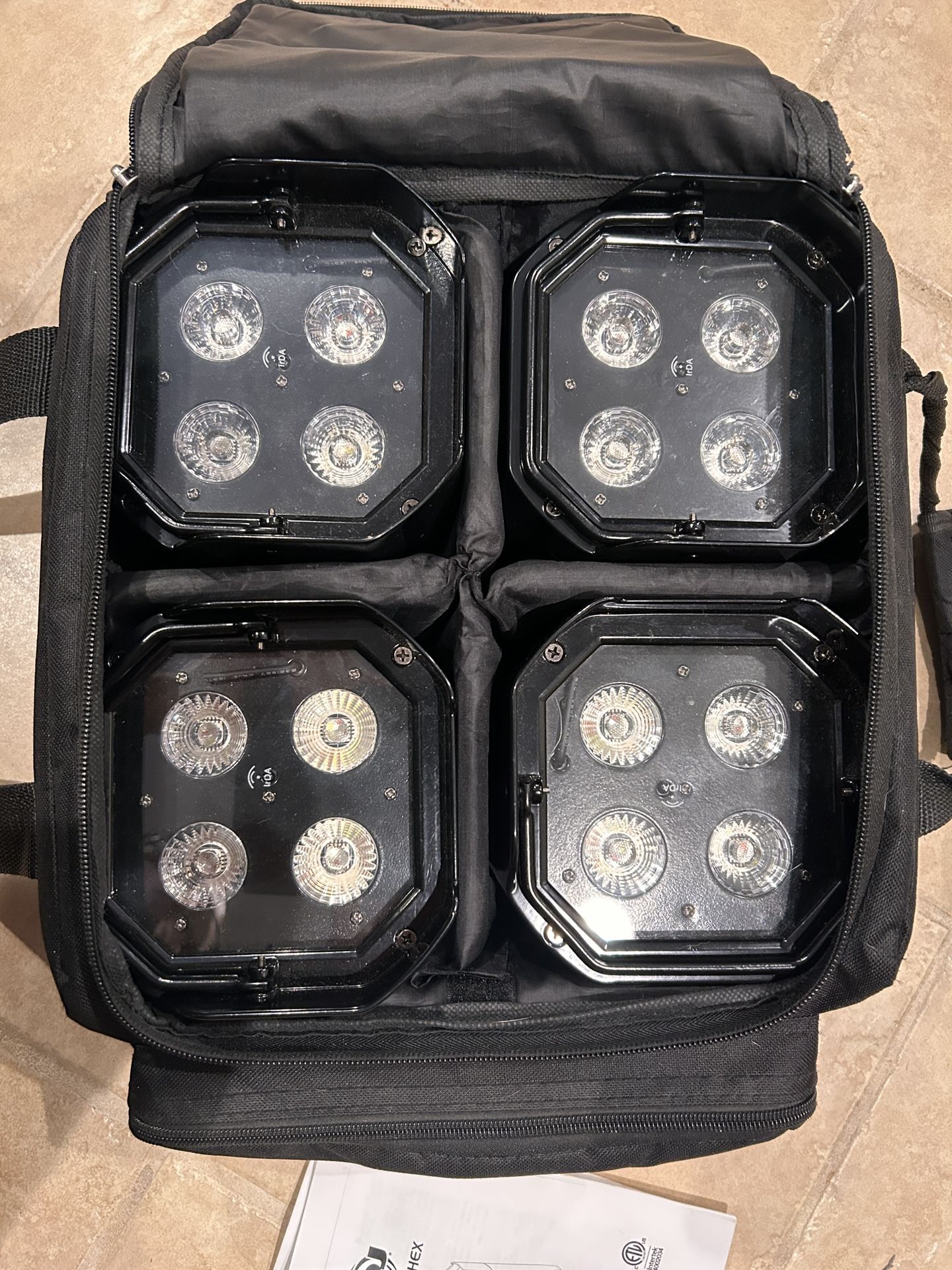 ADJ Element HEX Battery Powered Wireless LED Up Lights - 4 Pack With Case & IR Remote