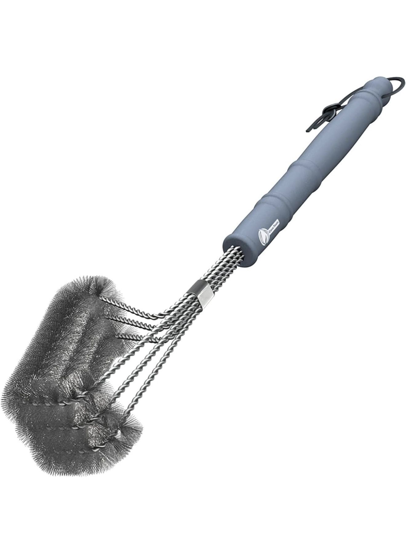 Cave Tools BBQ Grill Brush - New & Improved 100% Rust Proof Design - Stainless Steel Wire Bristle with Strength Clip for Cleaning Char Broil Weber Por