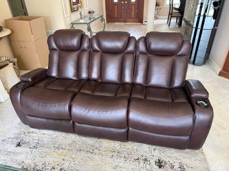 All Leather Electric Reclining Sofa