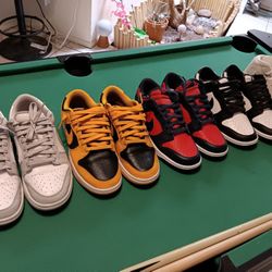 5 Pairs Nike Dunks And 1 Jordan Size 10-10.5