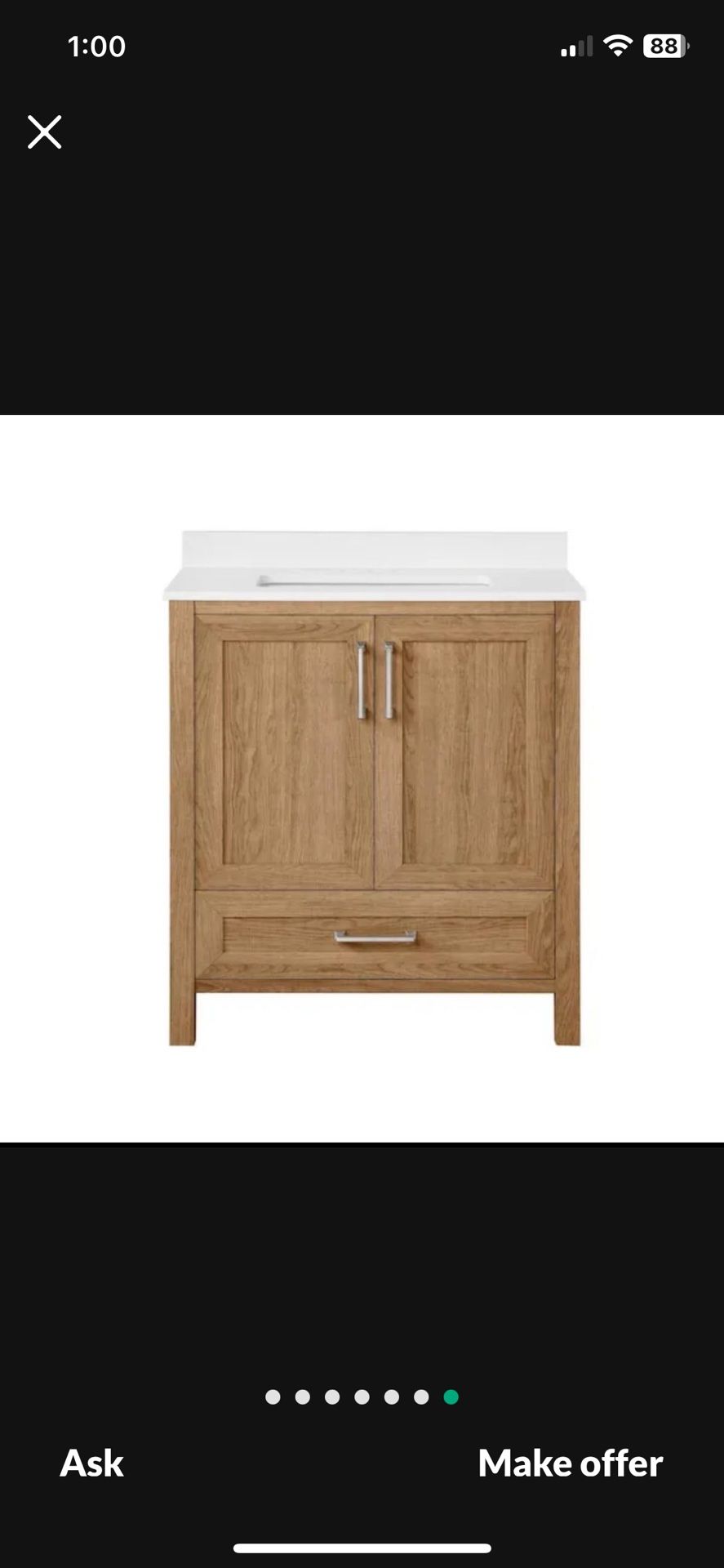 Home Decorators Collection Moorside 30 in. Single Sink Sweet Maple Bath Vanity with White Engineered Stone Top (Assembled)